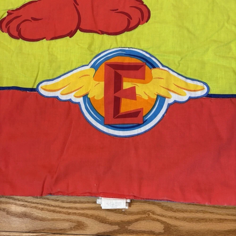 VTG Elmo Grover Cookie‎ Monster Quilt Blanket crib toddler Up Up and Away Planes